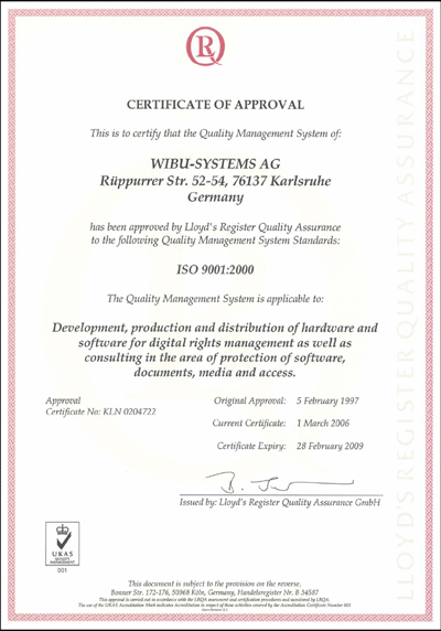 ISO9001:2000認証